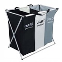 BAC A LINGE 3 COMPARTIMENTS PLIABLE METAL 58X58X36 CM 