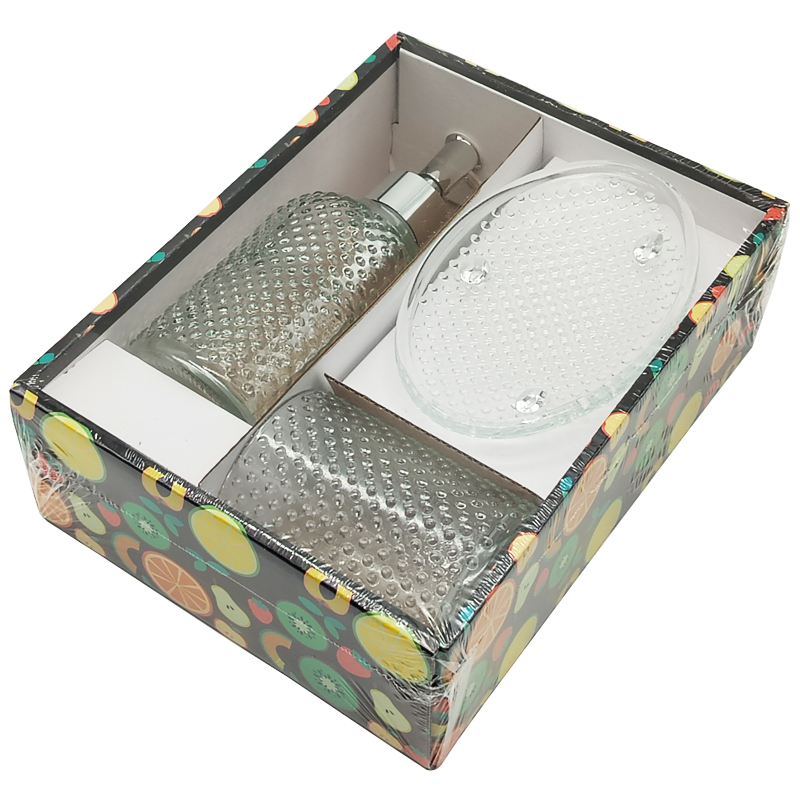 Set salle de bain 3 pièces en verre transparent