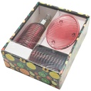 Set salle de bain 3 pièces en verre couleur rouge