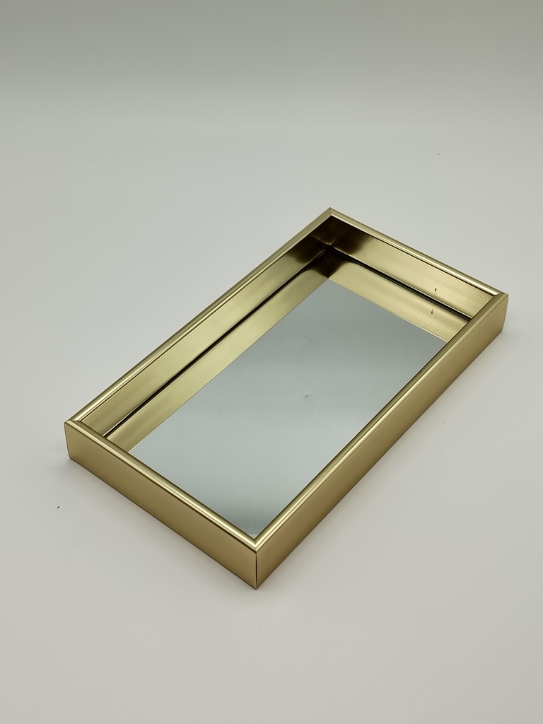Plateau déco mirroir 29,5 x 16,5 cm modèle or