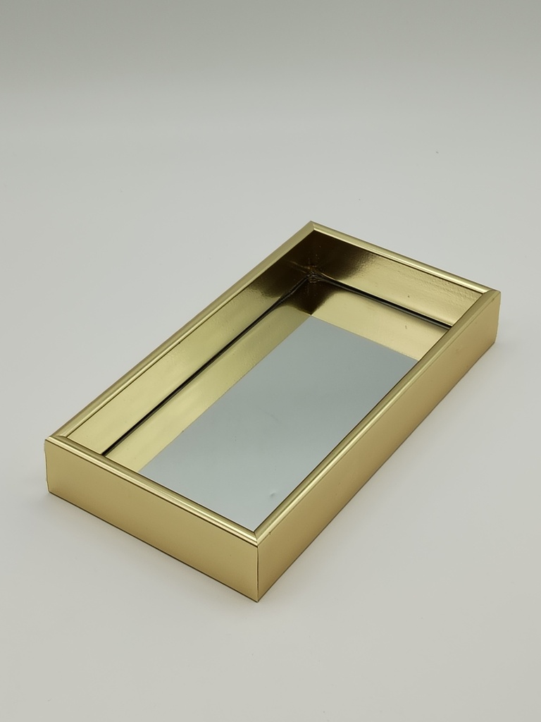 Plateau déco mirroir 25,5 x 13,5 cm modèle or