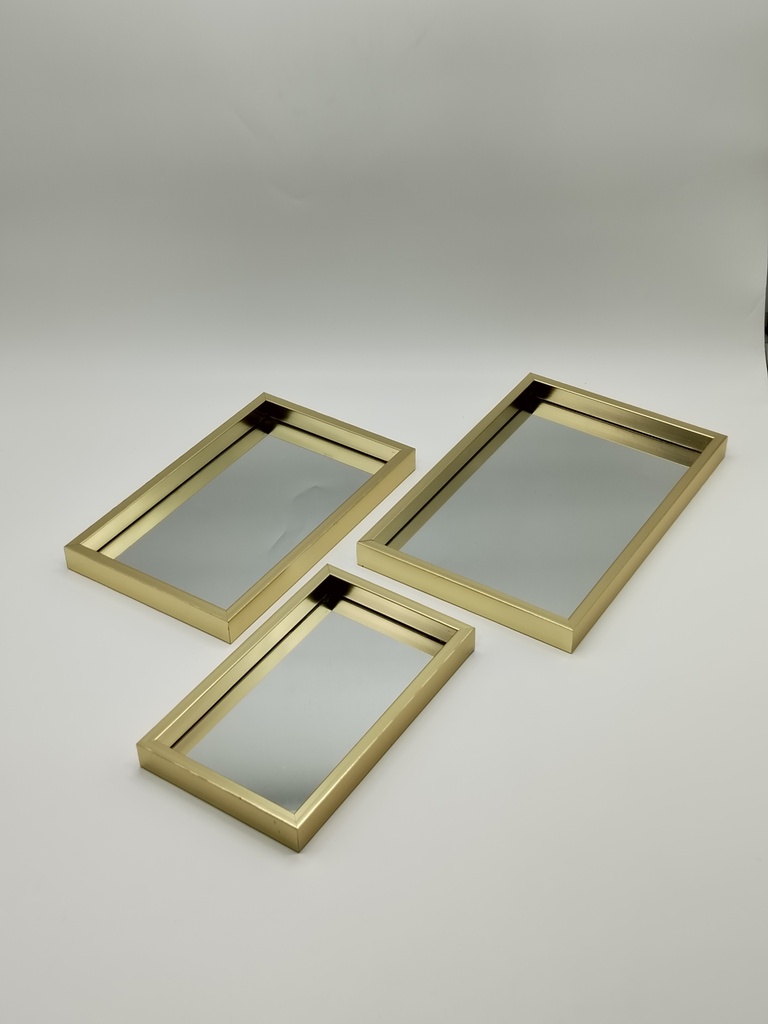 Set 3 plateaux déco mirroir 30x20 / 27x17 / 23x14 cm