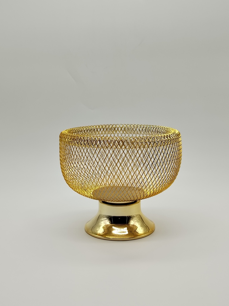 Panier à fruit métal modèle or 20x18 cm 