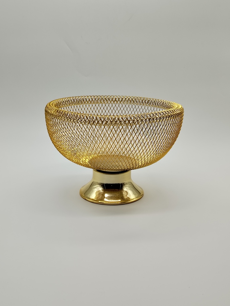 Panier à fruit métal modèle or 24x18 cm 