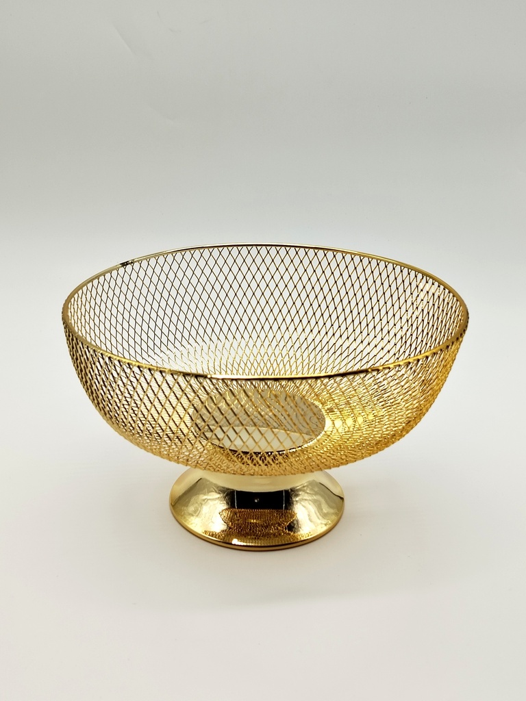 Panier à fruit métal modèle or 25x16 cm 