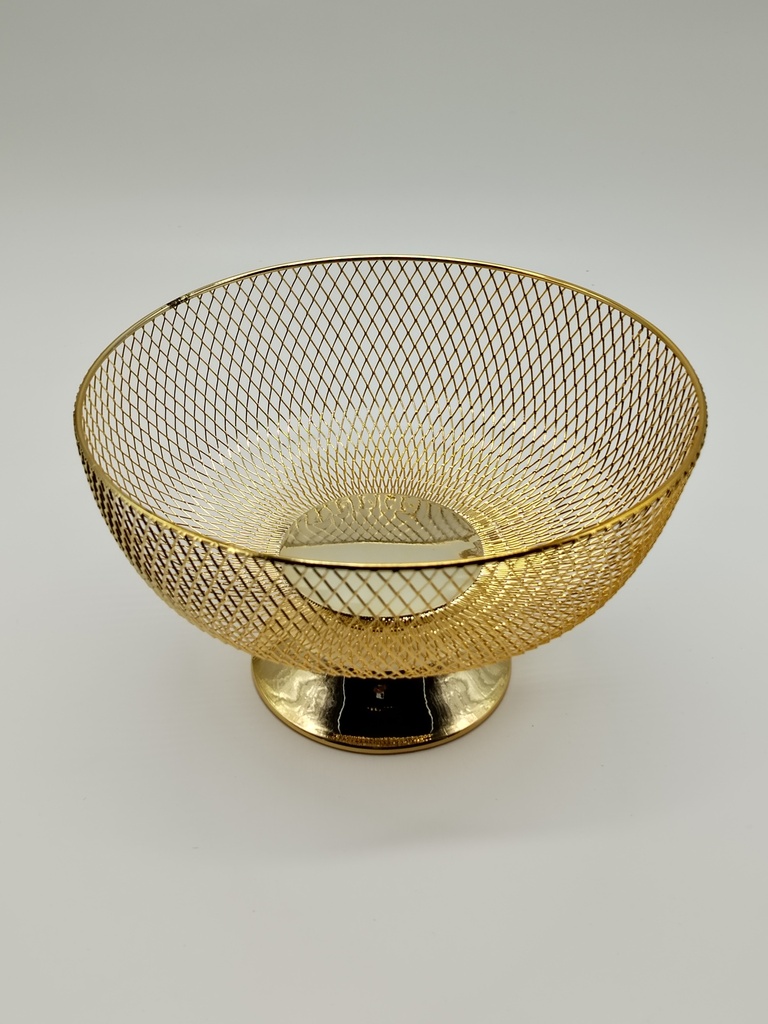 Panier à fruit métal modèle or 25x16 cm 