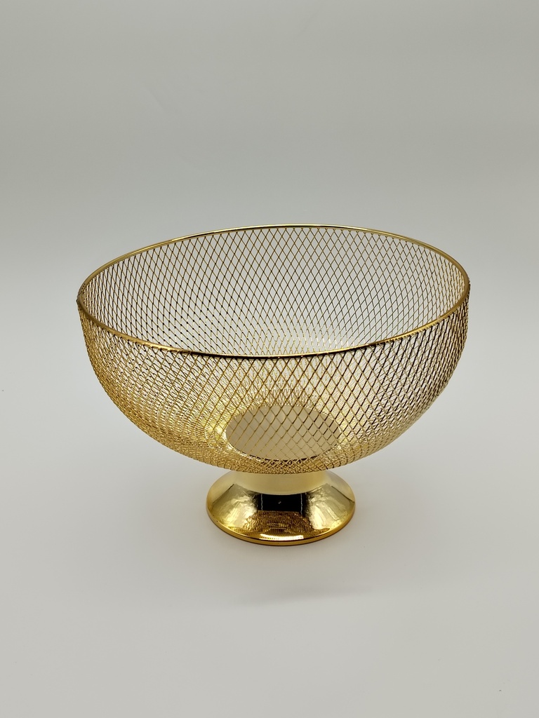 Panier à fruit métal modèle or 28x21 cm 