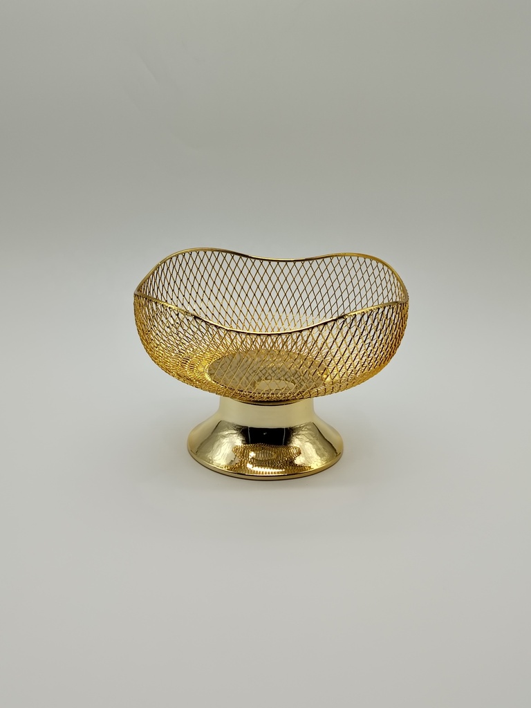 Panier à fruit métal modèle or 20x14 cm 