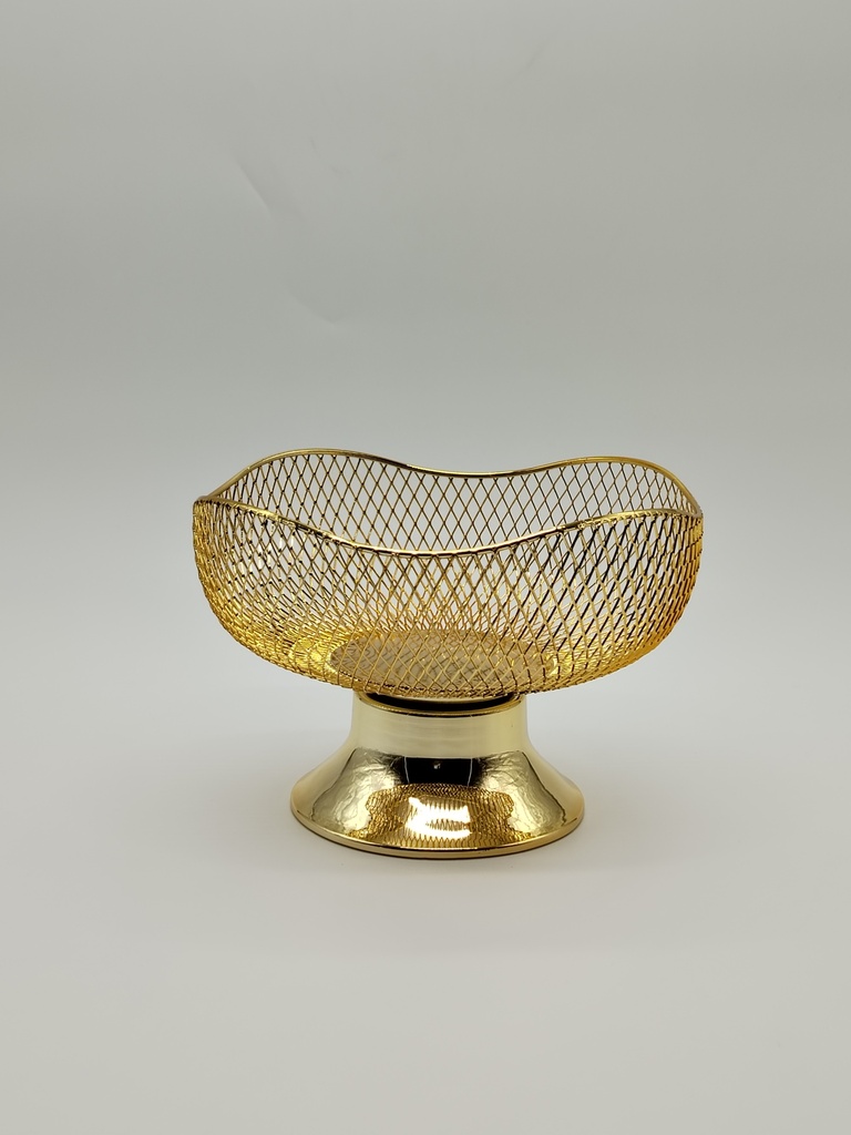 Panier à fruit métal modèle or 20x14 cm 