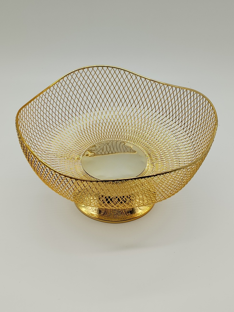 Panier à fruit métal modèle or 25x15 cm 