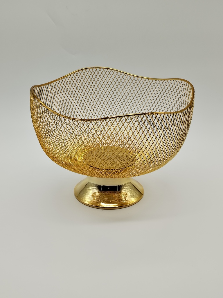 Panier à fruit métal modèle or 25x20 cm 
