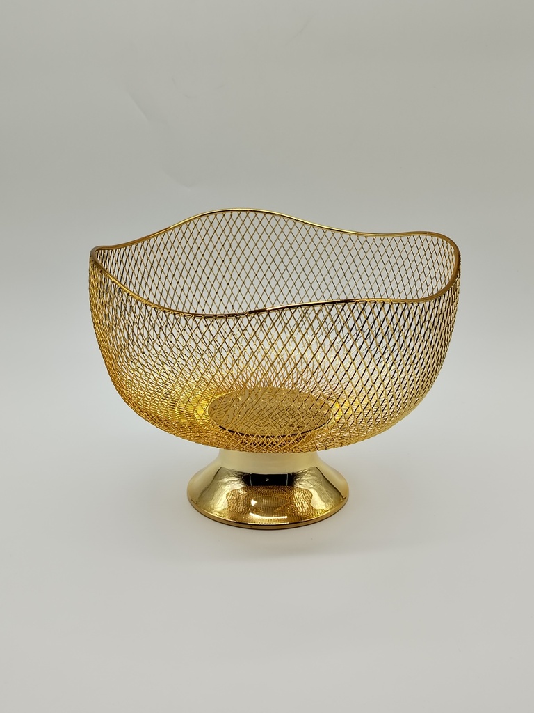 Panier à fruit métal modèle or 25x20 cm 