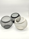Panier de rangement métal avec poignée bois 16x23 cm Mix couleur blanc / noir / bleu