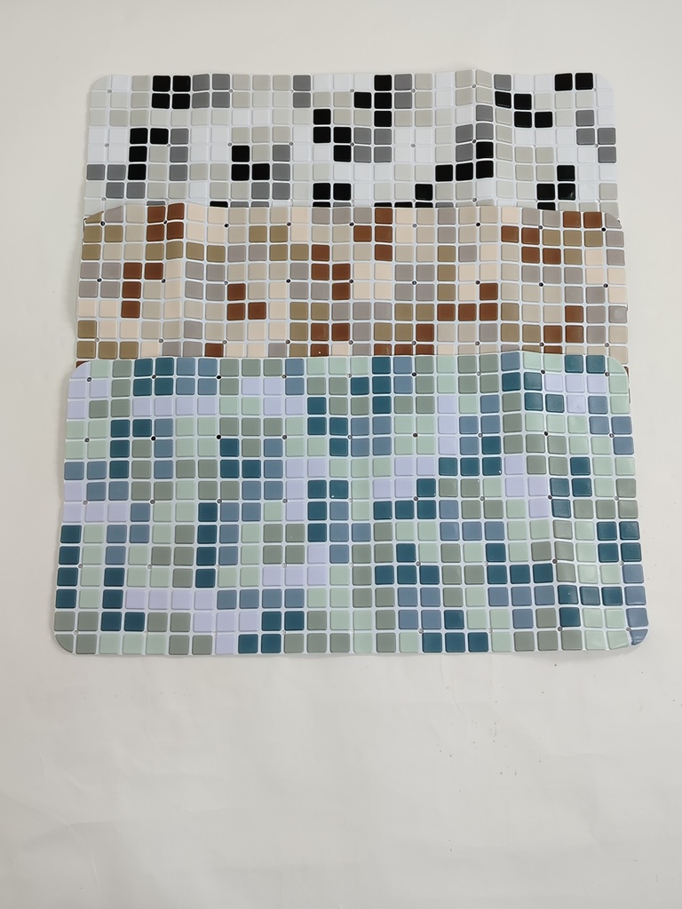 Tapis de bain 66x34 cm Mix couleur vert / noir / marron / blanc