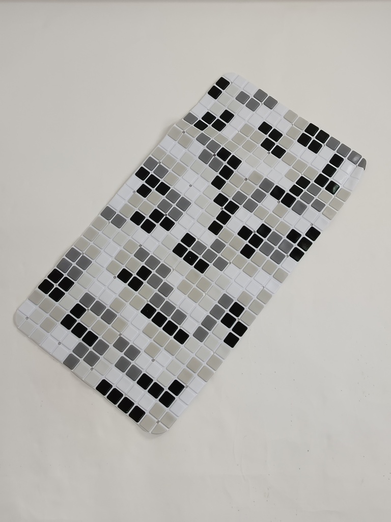 Tapis de bain 66x34 cm Mix couleur vert / noir / marron / blanc