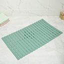 Tapis de bain 69x37 cm Mix couleur vert / gris / marron / blanc