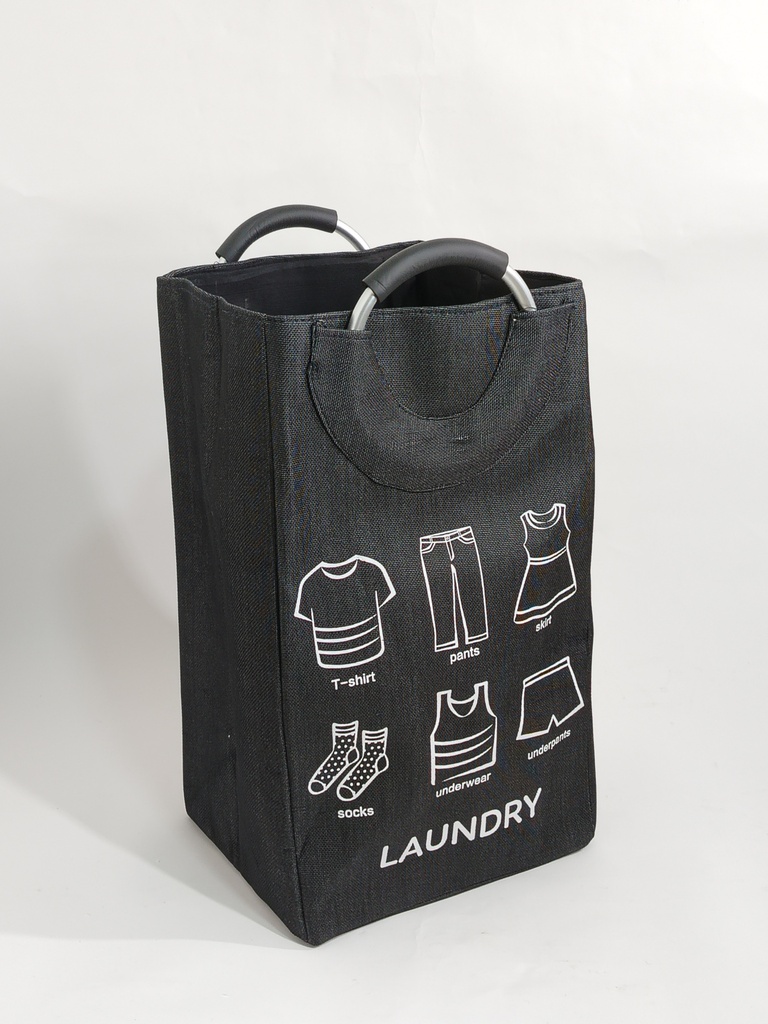Bac à linge poignée métal 54*30 cm couleur noir