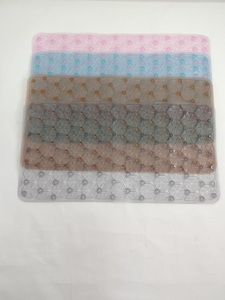 Tapis de bain 69x36 cm Mix couleur rose / bleu / marron / gris