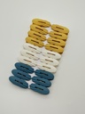 Pince à linge 20 pièces plastique couleurs bleu / blanc / jaune
