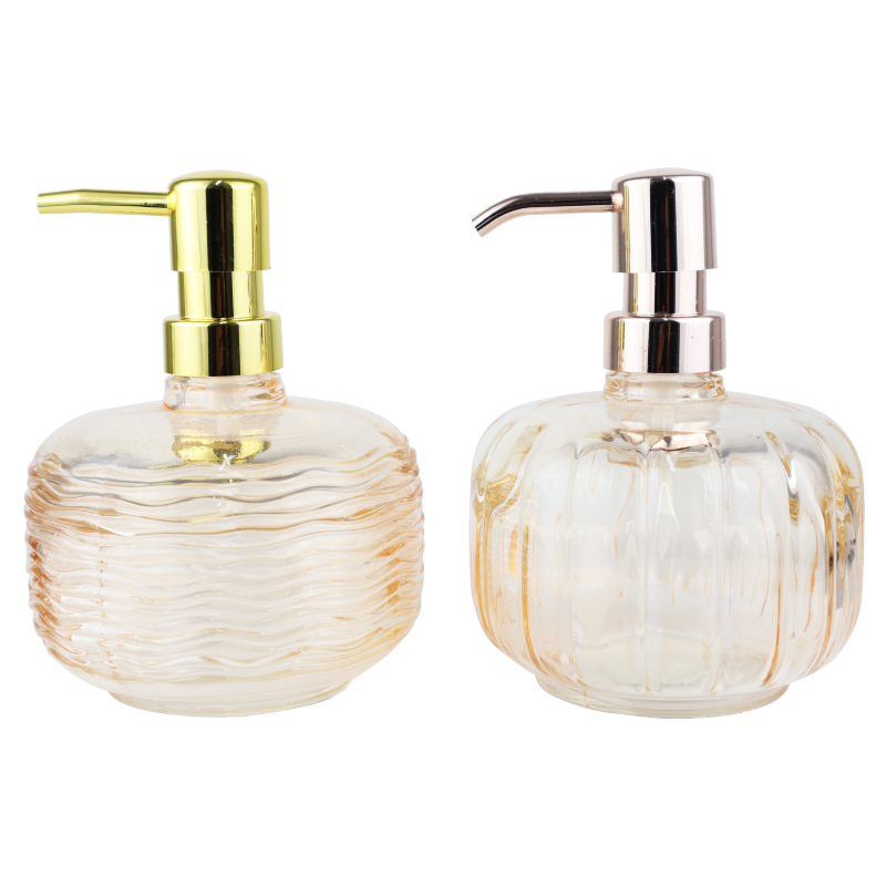 DISPENSEUR SAVON DECO 500 CC MIX AMBRE/BLANC/OR