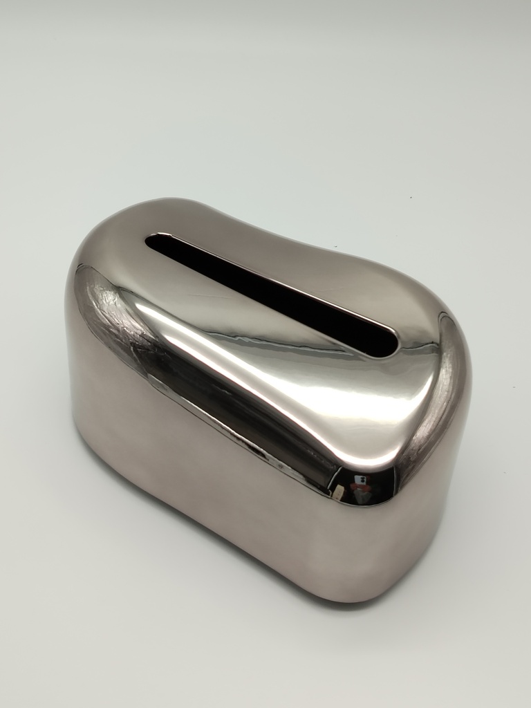 Boite à mouchoir plastique 18*12/9cm couleur or - argent - gris