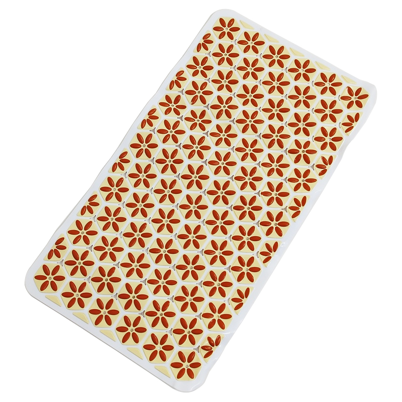 Tapis de bain 68x37 cm Mix couleur vert / gris / rose  / marron