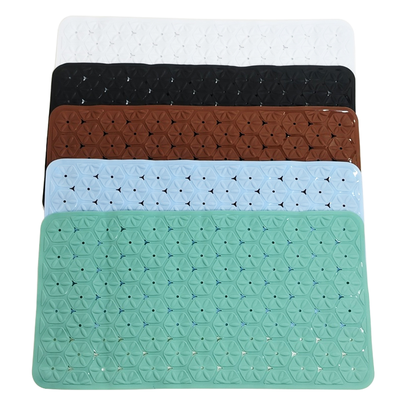 Tapis de bain 68x37 cm Mix couleur blanc / bleu / noir / marron / vert