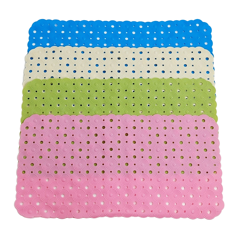 Tapis de bain 70x36 cm Mix couleur rose / bleu / vert / gris