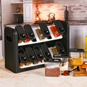 SET 12 PIECES RANGE EPICES AVEC SUPPORT COULEURS NOIR
