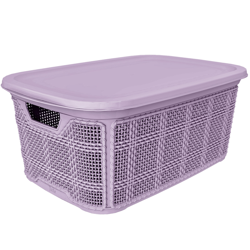 BOITE RANGEMENT 26 LITRES MIX BEIGE/VIOLET/GRIS