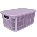 BOITE RANGEMENT 26 LITRES MIX BEIGE/VIOLET/GRIS