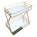 PRESENTOIR DECO METAL 2 NIVEAUX 17X28 CM MODELE OR 