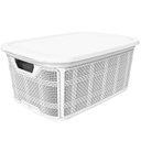 BOITE RANGEMENT 26 LITRES MIX BEIGE/VIOLET/GRIS