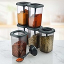 POT EPICE EN PLASTIQUE TRANSPARENT 350 CC + CUILLERE COULEUR MAT