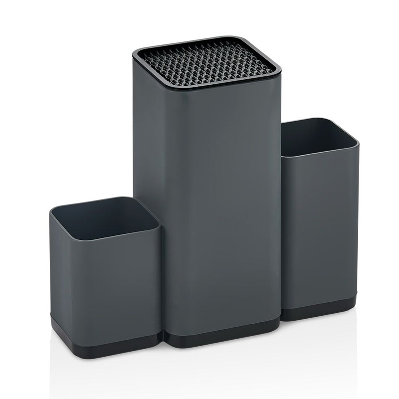 RANGE COUVERTS + COUTEAUX 12x23x21 CM MIX BLANC / NOIR