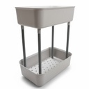 ETAGERE SALLE DE BAIN 2 NIVEAUX 18X30X42 CM GRIS