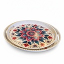 SET 2 PLATEAUX DECO PLASTIQUE 45X32 + 39X31 CM BLANC