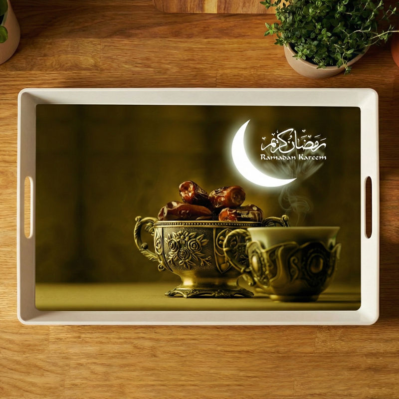 Plateau déco plastique "Ramadan" 38x28 cm