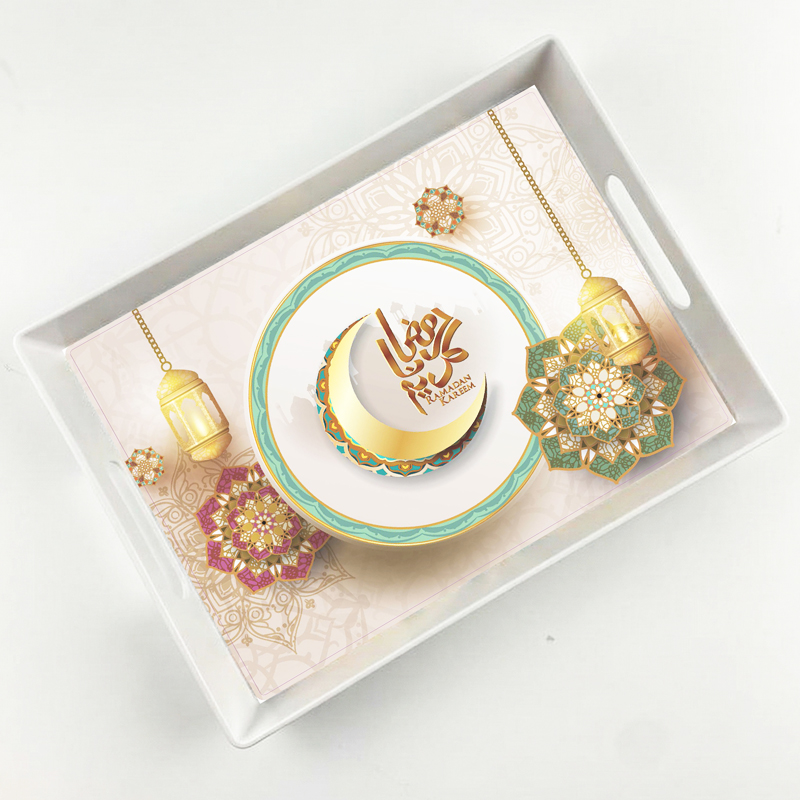 Plateau déco plastique "Ramadan" 38x28 cm