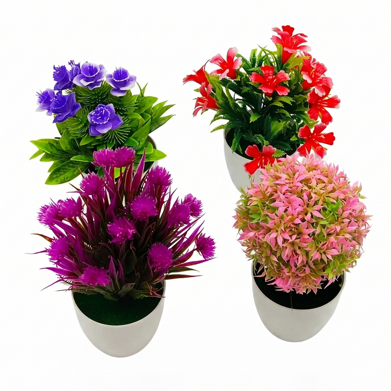 Fleur artificielles 22x8 cm mix violet - rose - vert - orange - rouge