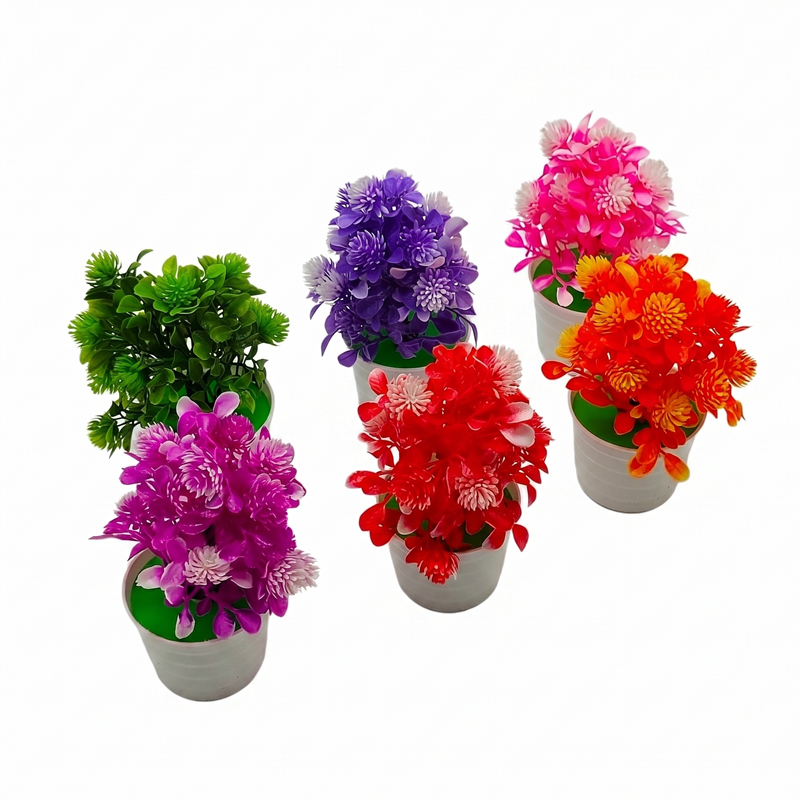 Fleur artificielles 16x7 cm mix rouge - jaune - rose