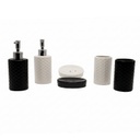 Set 3 pièces salle de bain céramique couleur Noir-Blanc