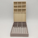 BOITE A BIJOUX 21X12 CM MIX BEIGE/GRIS