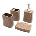 SET SALLE DE BAIN CERAMIQUE 4 PIECES COULEUR MIX NOIR / BLANC / GRIS
