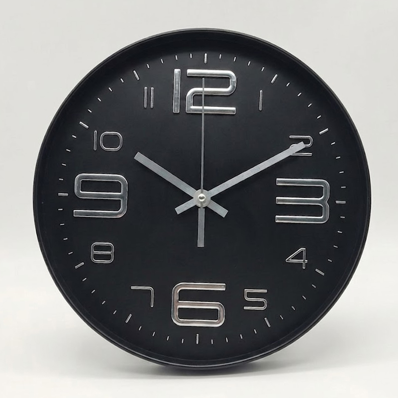 HORLOGE 28 CM MIX NOIR / BLANC