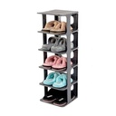 MEUBLE CHAUSSURES 5 NIVEAUX 80X28X25 CM GRIS