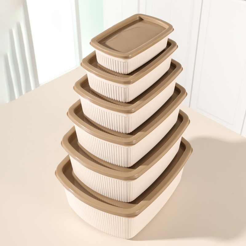 SET 6 BOITES ALIMENTAIRE PLASTIQUE (250 / 500 / 750 / 1250 / 2000 / 3000 ML)