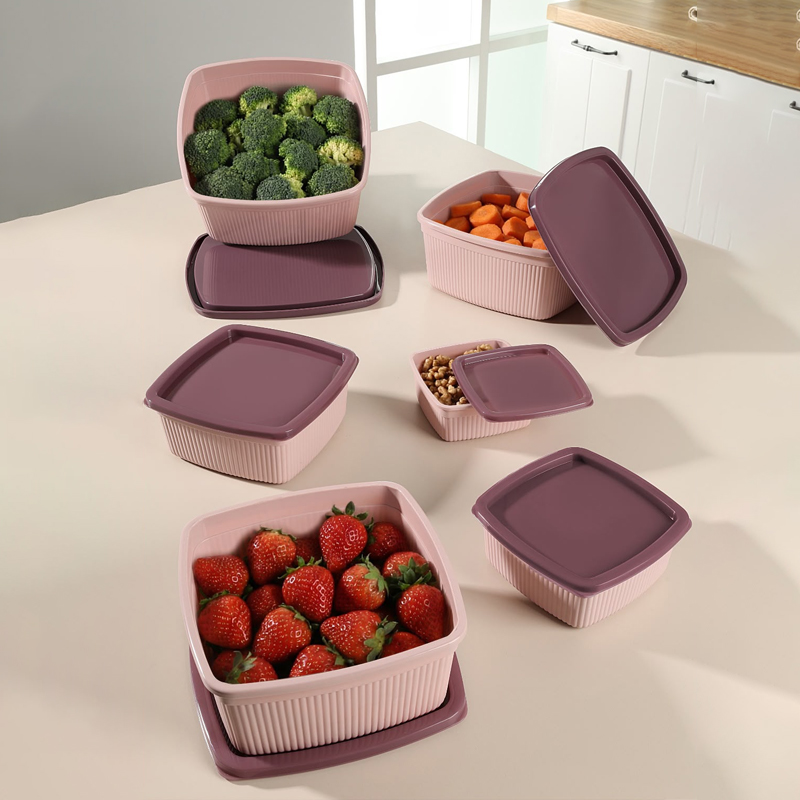 SET 6 BOITES ALIMENTAIRE PLASTIQUE (250 / 500 / 750 / 1250 / 2000 / 3000 ML)