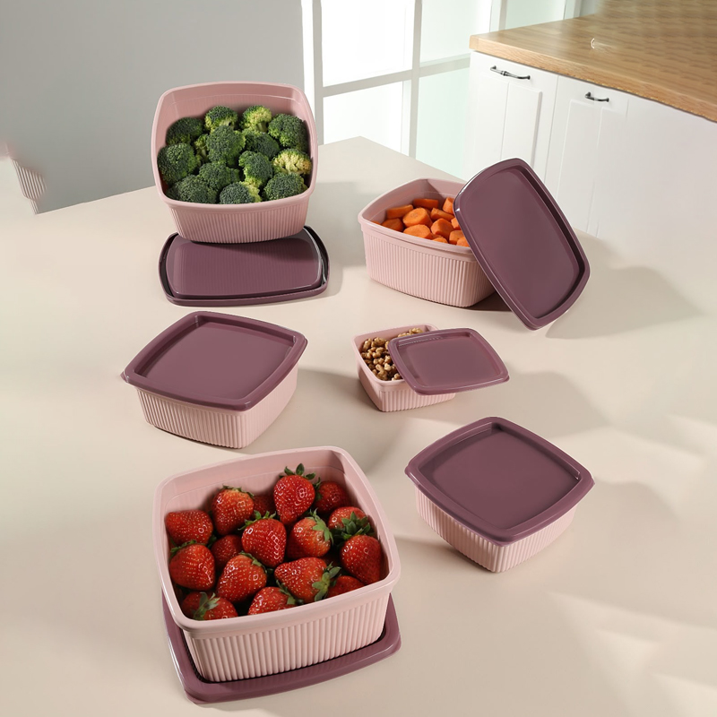 SET 6 BOITES ALIMENTAIRE PLASTIQUE (300 / 500 / 850 / 1350 / 2100 / 3200 ML)