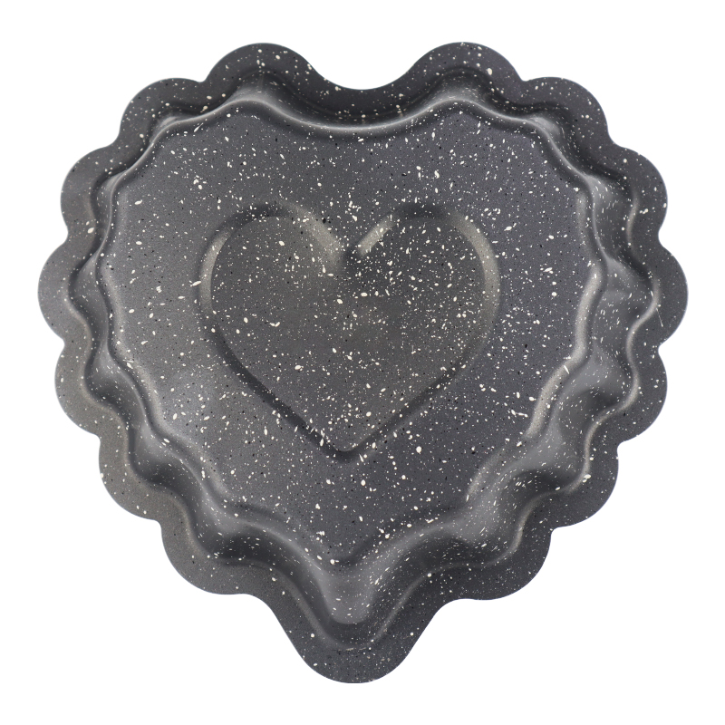 MOULE GRANIT CŒUR 28X28X7 CM MIX GRIS/ROUGE